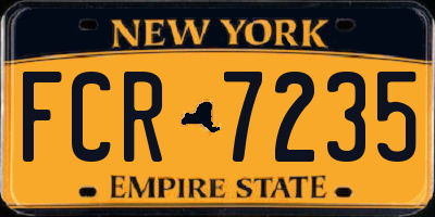 NY license plate FCR7235