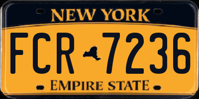NY license plate FCR7236