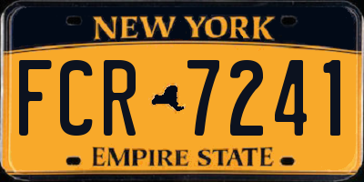NY license plate FCR7241