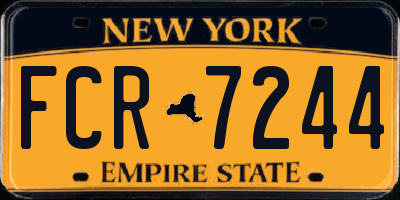 NY license plate FCR7244
