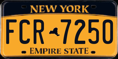 NY license plate FCR7250