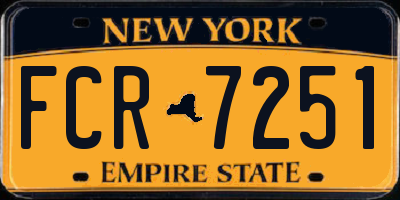 NY license plate FCR7251
