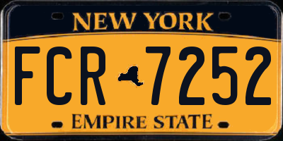 NY license plate FCR7252