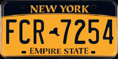 NY license plate FCR7254
