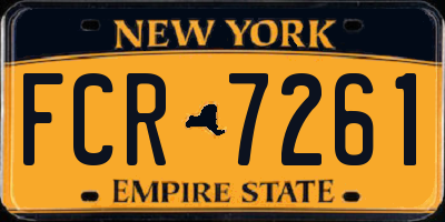 NY license plate FCR7261
