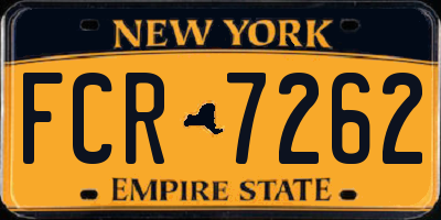 NY license plate FCR7262