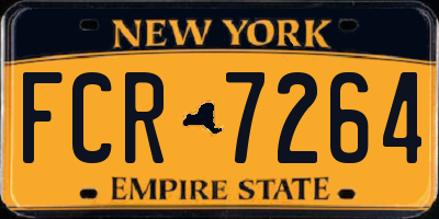 NY license plate FCR7264