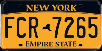 NY license plate FCR7265