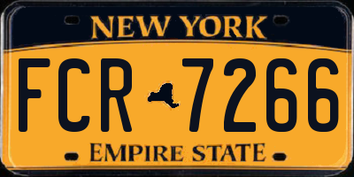 NY license plate FCR7266