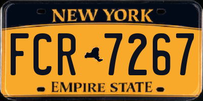 NY license plate FCR7267