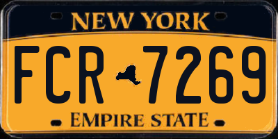 NY license plate FCR7269