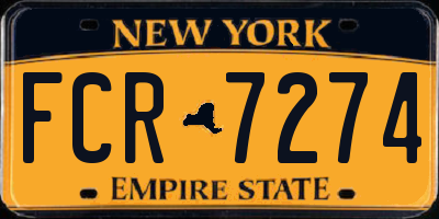NY license plate FCR7274