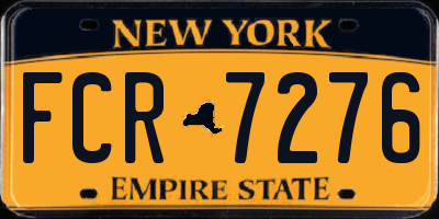 NY license plate FCR7276