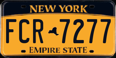 NY license plate FCR7277