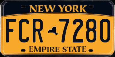 NY license plate FCR7280