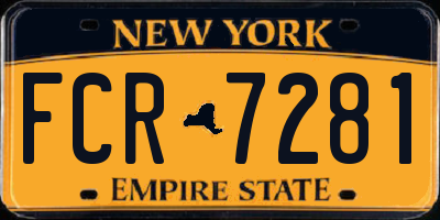 NY license plate FCR7281