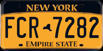 NY license plate FCR7282