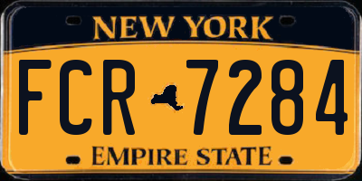 NY license plate FCR7284
