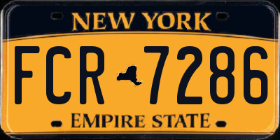 NY license plate FCR7286