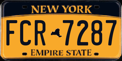NY license plate FCR7287