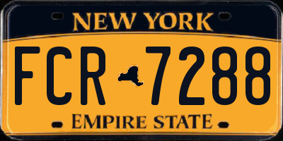 NY license plate FCR7288