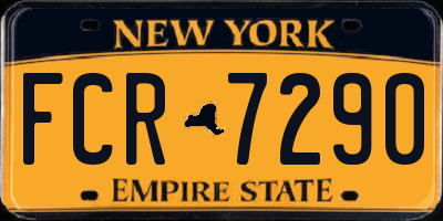 NY license plate FCR7290