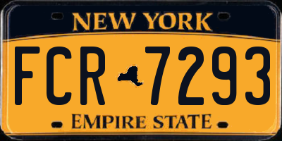NY license plate FCR7293