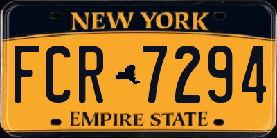 NY license plate FCR7294