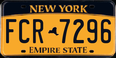NY license plate FCR7296