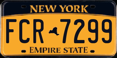 NY license plate FCR7299