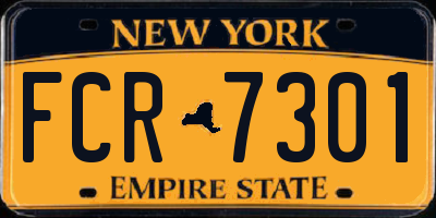 NY license plate FCR7301
