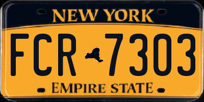 NY license plate FCR7303