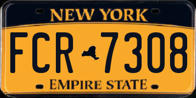 NY license plate FCR7308