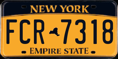 NY license plate FCR7318