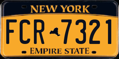NY license plate FCR7321