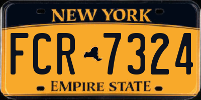 NY license plate FCR7324