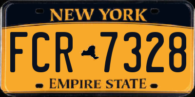 NY license plate FCR7328