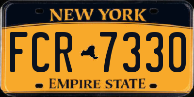 NY license plate FCR7330