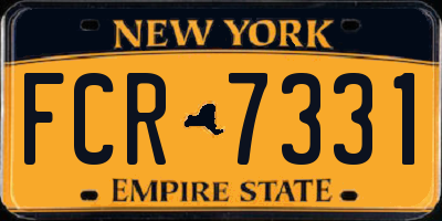 NY license plate FCR7331