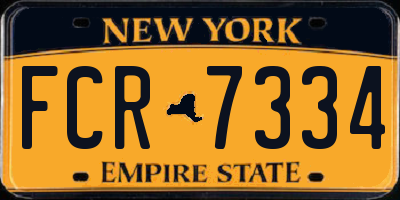 NY license plate FCR7334