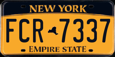 NY license plate FCR7337