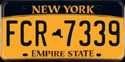 NY license plate FCR7339