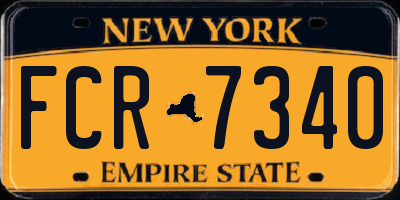 NY license plate FCR7340
