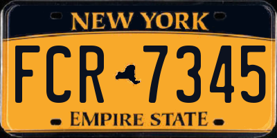 NY license plate FCR7345