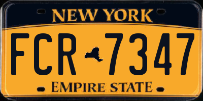 NY license plate FCR7347