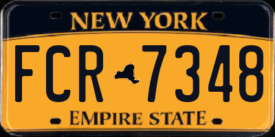 NY license plate FCR7348