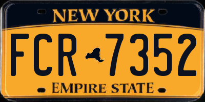 NY license plate FCR7352