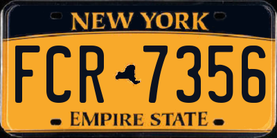 NY license plate FCR7356
