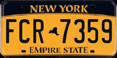 NY license plate FCR7359