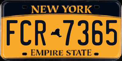 NY license plate FCR7365